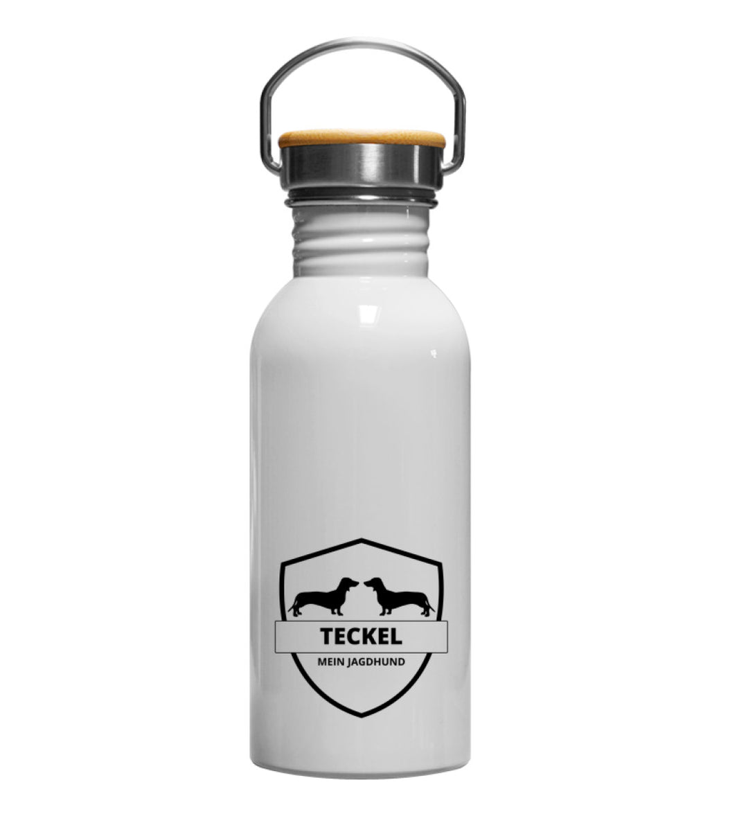 Edelstahl-Trinkflasche AUDUN – Kurzhaarteckel Edition mit Bambusdeckel – MeinJagdhund.Club
-White-3