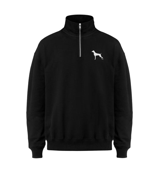 Weimaraner, ARIS, Bio Sweater, Half-Zip Pullover, Jagdmode, Jagdhund, Hundeliebe, FairWear, Made in Germany, Mein Jagdhund Club, Hundeführer, Silhouettenstick, Outdoorwear, Jagdoutfit, Geschenkidee
-Black-16