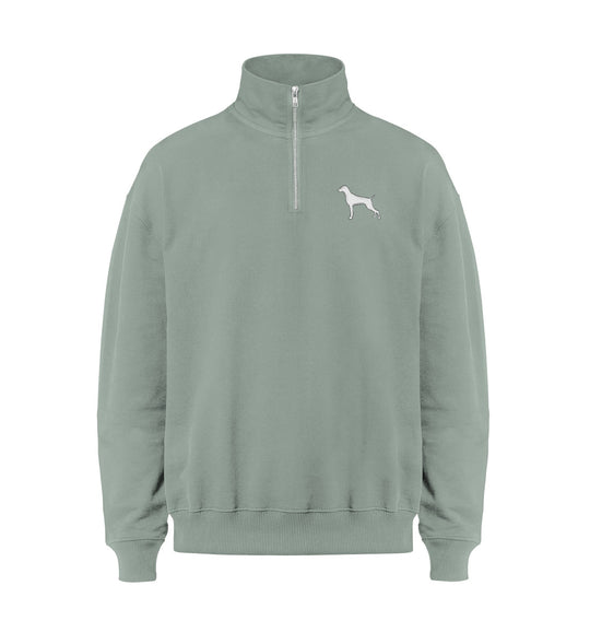Weimaraner, ARIS, Bio Sweater, Half-Zip Pullover, Jagdmode, Jagdhund, Hundeliebe, FairWear, Made in Germany, Mein Jagdhund Club, Hundeführer, Silhouettenstick, Outdoorwear, Jagdoutfit, Geschenkidee
-Aloe-7137