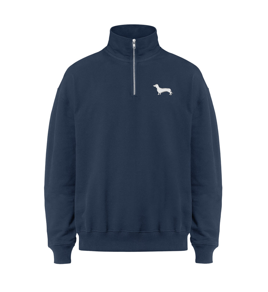 Bio Half-Zip Sweater ARIS – Kurzhaarteckel Stick Edition mit Hundesilhouette – MeinJagdhund.Club
-French Navy-7011