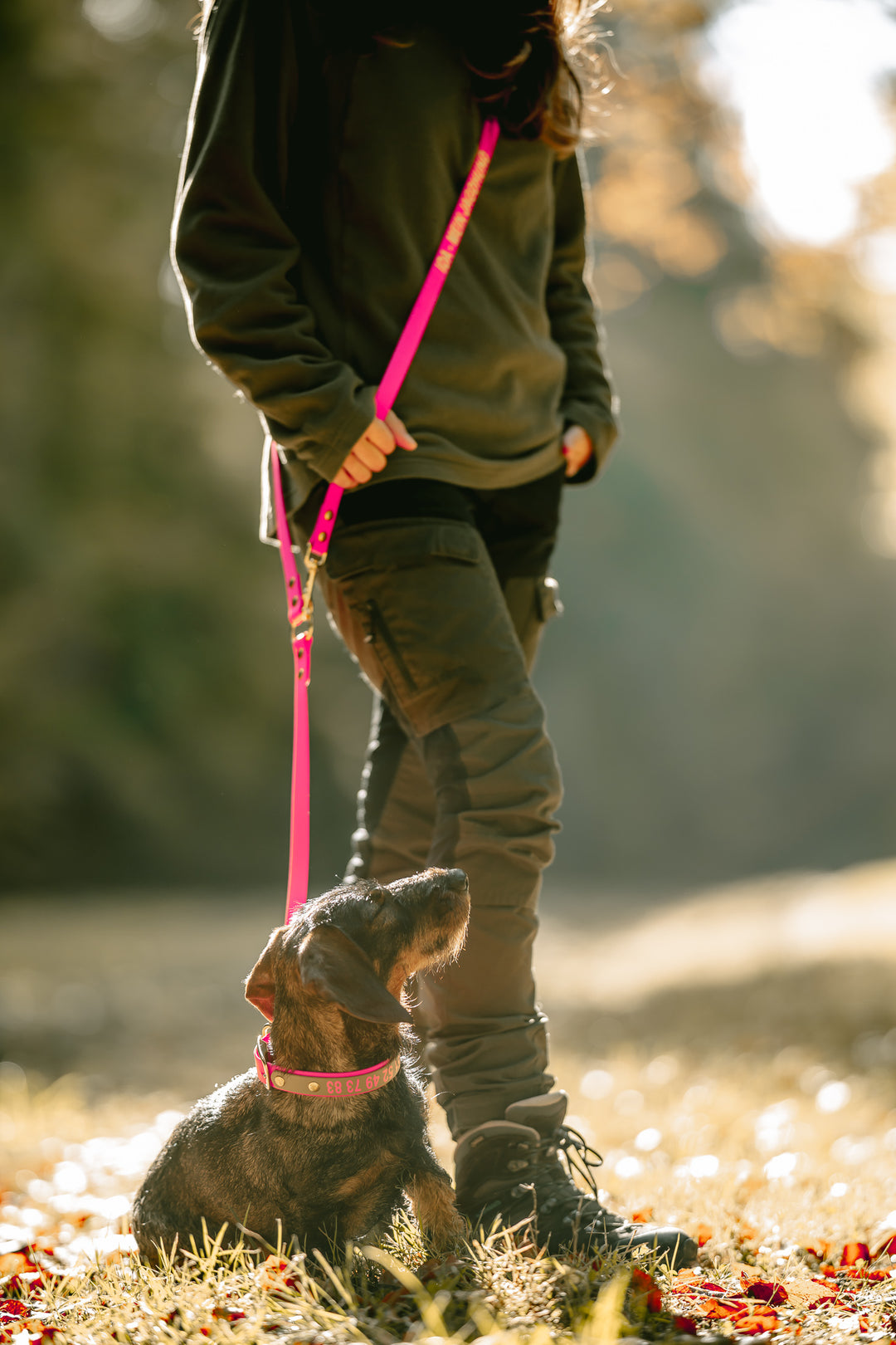 Biothane Umhängeleine – maßgefertigte Hundeleine mit Namensdruck für Jagd & Alltag – MeinJagdhund.Club
