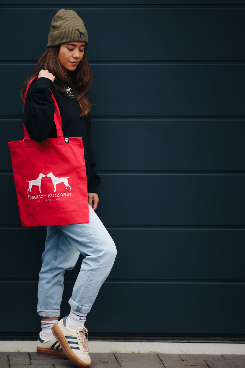 Jutebeutel ALEX – Deutsch Drahthaar Edition aus Bio-Baumwolle mit Silhouettendruck, robust & nachhaltig, ideal für Alltag & Hundeplatz

