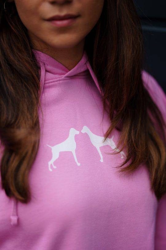 Weimaraner, AUNE, Damen Hoodie, Boxcut Hoodie, Bio Hoodie, Jagdhund, Jagdmode, Hundeführerin, Hundeliebe, Mein Jagdhund Club, Premium Hoodie, FairWear, Made in Germany, Geschenkidee, Nachhaltige Kleidung
