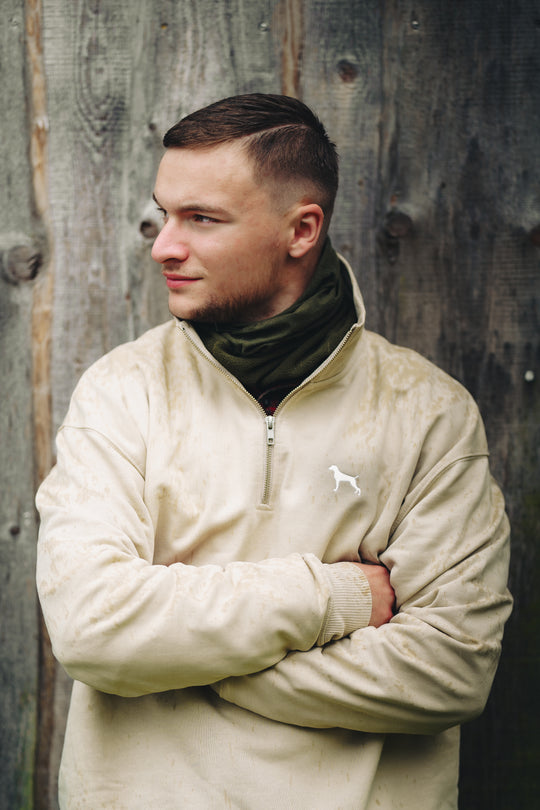 Bio-Premium Half-Zip Sweater „ARIS“ – Magyar Vizsla Stick Edition
