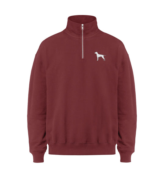 ARIS Half-Zip Sweater – Magyar Vizsla Stick Edition aus Bio-Baumwolle mit hochwertiger Silhouetten-Stickerei – MeinJagdhund.Club
_Red Earth-7179