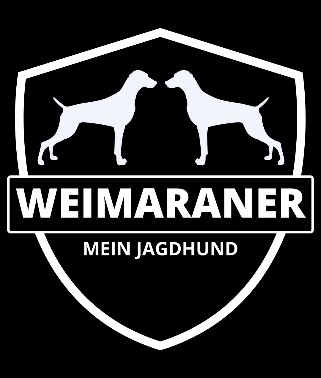 Weimaraner Edition mit edlem Wappenprint für Jäger*innen
