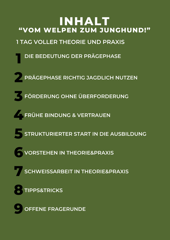 Seminar mit Winfried Edelmann – Jagdhundausbildung von Beginn an richtig gestalten, Februar 2026
