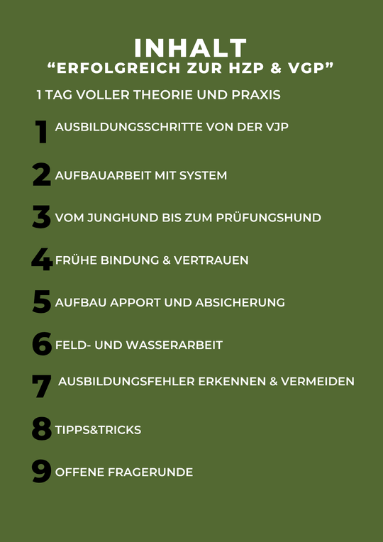 Seminar mit Winfried Edelmann – Ausbildung zur HZP und VGP für Jagdhunde, Februar 2026
