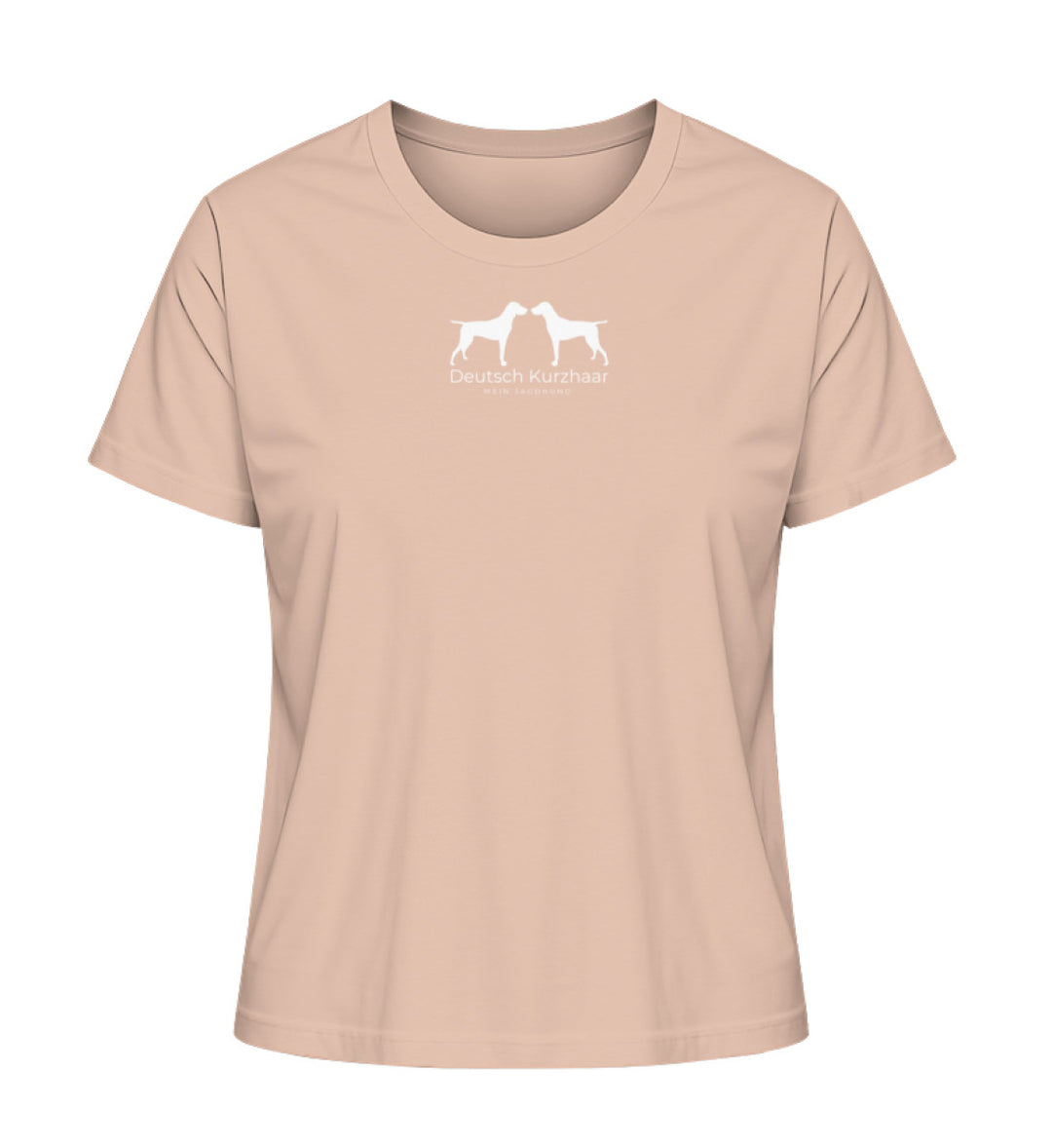 ALFRIDA Damen Bio-Shirt – Deutsch Kurzhaar Edition mit dezentem Jagdhund-Design – MeinJagdhund.Club  
_Fraiche Peche-7234