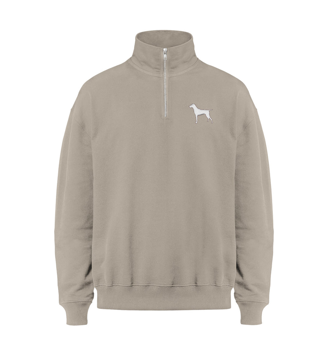Deutsch Kurzhaar, ARIS, Half-Zip Sweater, Jagdpullover, Bio Pullover, Jagdhund Kleidung, Hundeführer Outfit, Mein Jagdhund Club, Geschenkidee, Jagdmode, Outdoor Pullover, FairWear, Made in Germany, Hundeführer, Jagdbekleidung
-Desert Dust-7081