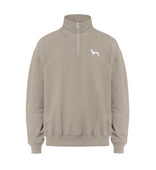 Deutsch Kurzhaar, ARIS, Half-Zip Sweater, Jagdpullover, Bio Pullover, Jagdhund Kleidung, Hundeführer Outfit, Mein Jagdhund Club, Geschenkidee, Jagdmode, Outdoor Pullover, FairWear, Made in Germany, Hundeführer, Jagdbekleidung
-Desert Dust-7081