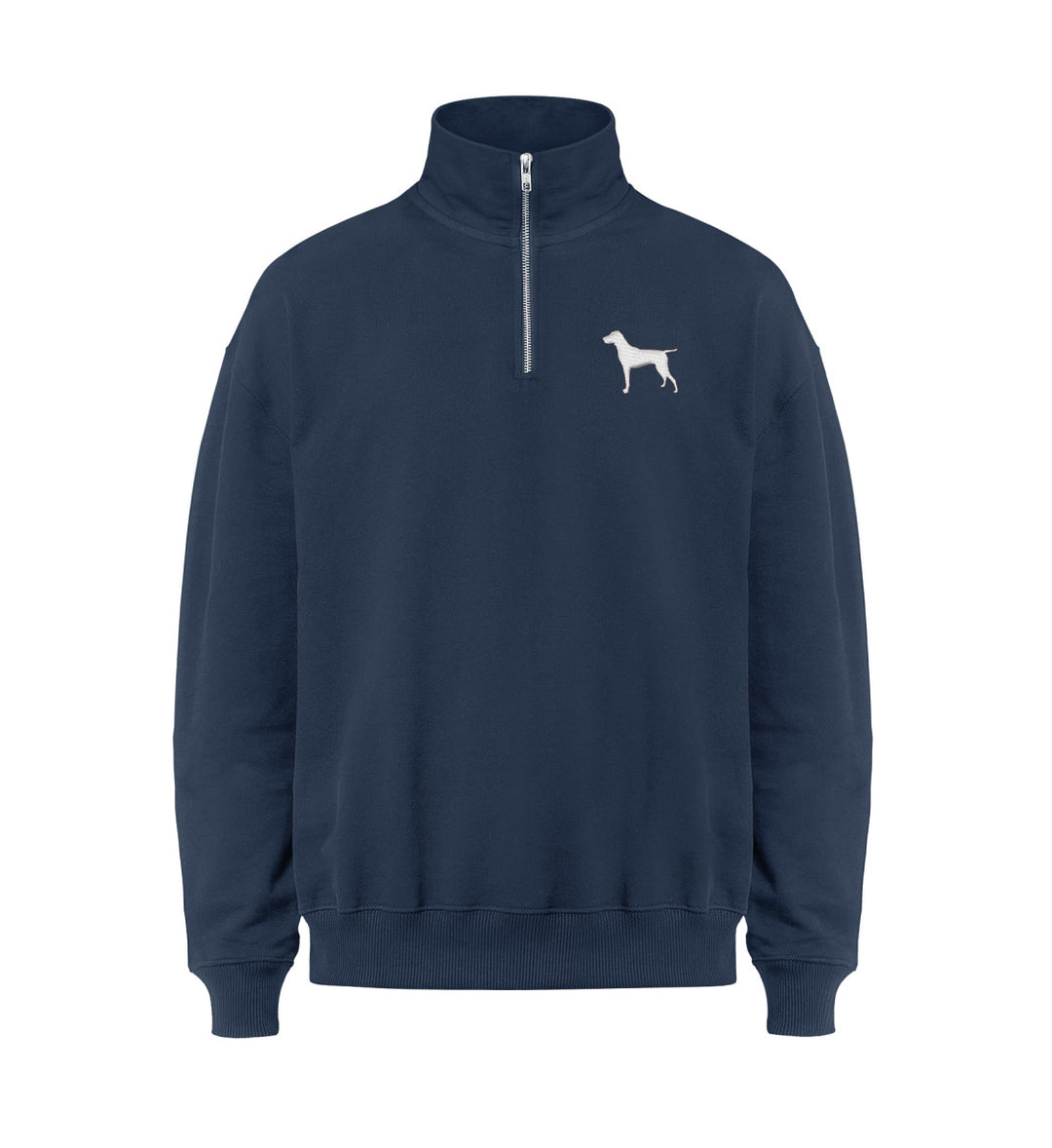 Deutsch Kurzhaar, ARIS, Half-Zip Sweater, Jagdpullover, Bio Pullover, Jagdhund Kleidung, Hundeführer Outfit, Mein Jagdhund Club, Geschenkidee, Jagdmode, Outdoor Pullover, FairWear, Made in Germany, Hundeführer, Jagdbekleidung
-French Navy-7011