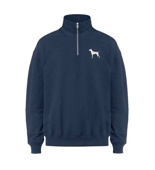 Deutsch Kurzhaar, ARIS, Half-Zip Sweater, Jagdpullover, Bio Pullover, Jagdhund Kleidung, Hundeführer Outfit, Mein Jagdhund Club, Geschenkidee, Jagdmode, Outdoor Pullover, FairWear, Made in Germany, Hundeführer, Jagdbekleidung
-French Navy-7011