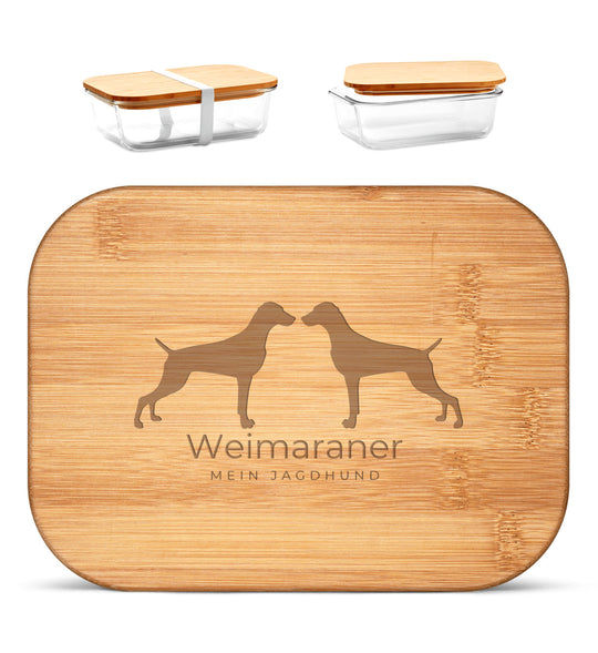 Weimaraner, AINO, Brotdose, Jagdzubehör, Glasdose, Lasergravur, Hundeliebe, Mein Jagdhund Club, Geschenkidee, Hundeführer, Outdoor Zubehör, Weimaraner Geschenk, Revierpause, Lunchbox, Bambusdeckel
-Bamboo-7034
