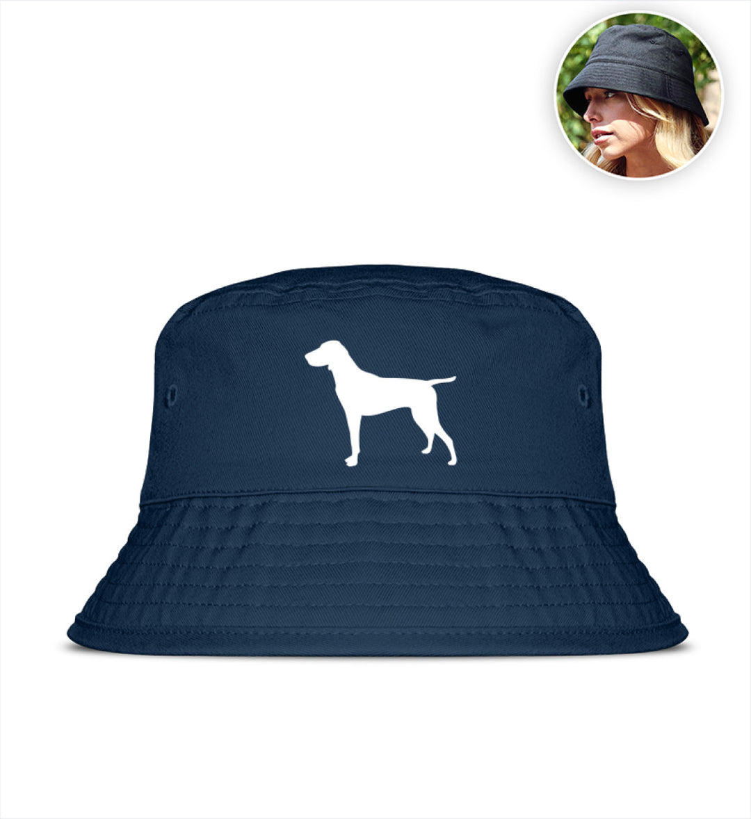 Deutsch Kurzhaar, ASGER, Bucket Hat, Jagdhut, Hundeführer, Mein Jagdhund Club, Outdoorhut, Geschenkidee, Jagdoutfit, Bio Baumwolle, Made in Germany
-Navy-7024