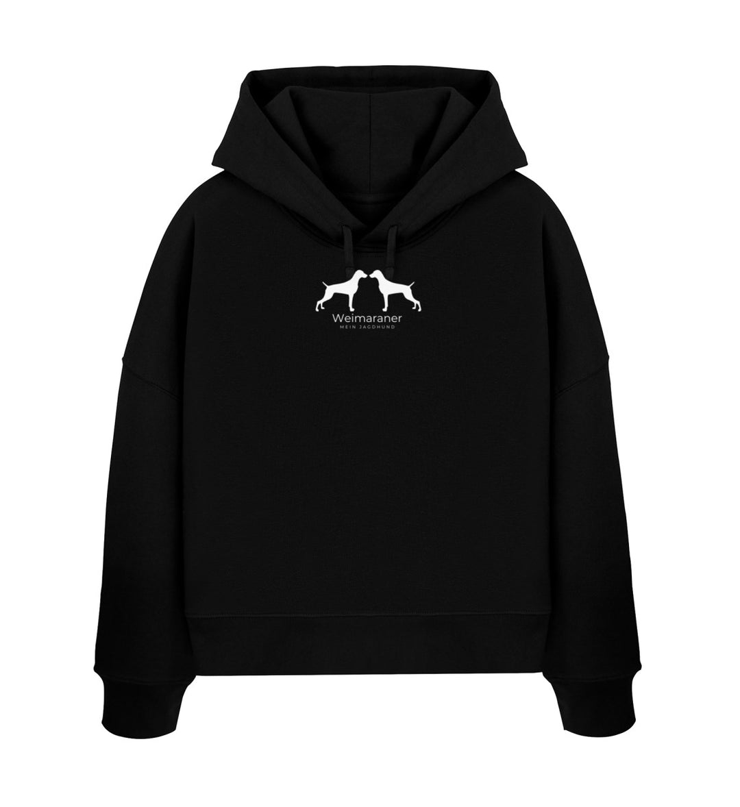 Weimaraner, AUNE, Damen Hoodie, Boxcut Hoodie, Bio Hoodie, Jagdhund, Jagdmode, Hundeführerin, Hundeliebe, Mein Jagdhund Club, Premium Hoodie, FairWear, Made in Germany, Geschenkidee, Nachhaltige Kleidung
-Black-16