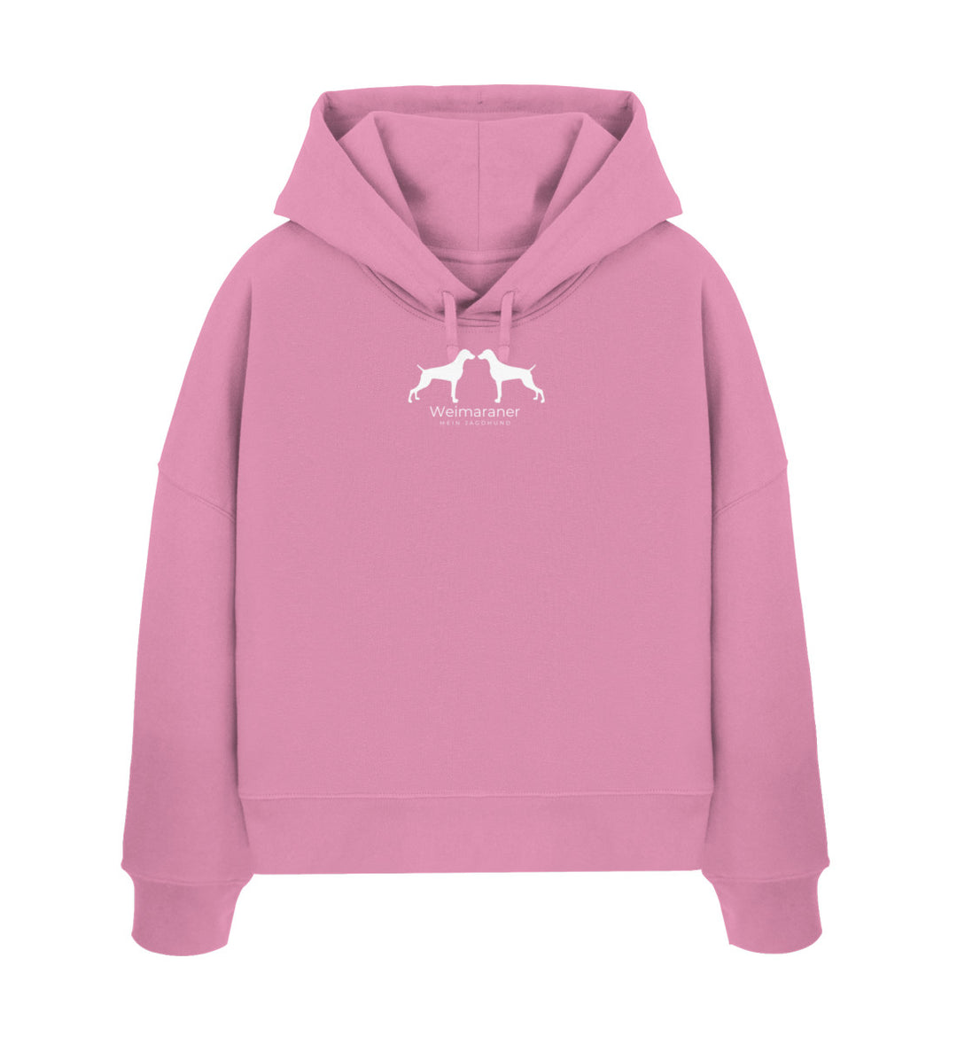 Weimaraner, AUNE, Damen Hoodie, Boxcut Hoodie, Bio Hoodie, Jagdhund, Jagdmode, Hundeführerin, Hundeliebe, Mein Jagdhund Club, Premium Hoodie, FairWear, Made in Germany, Geschenkidee, Nachhaltige Kleidung
-Bubble Pink-7251