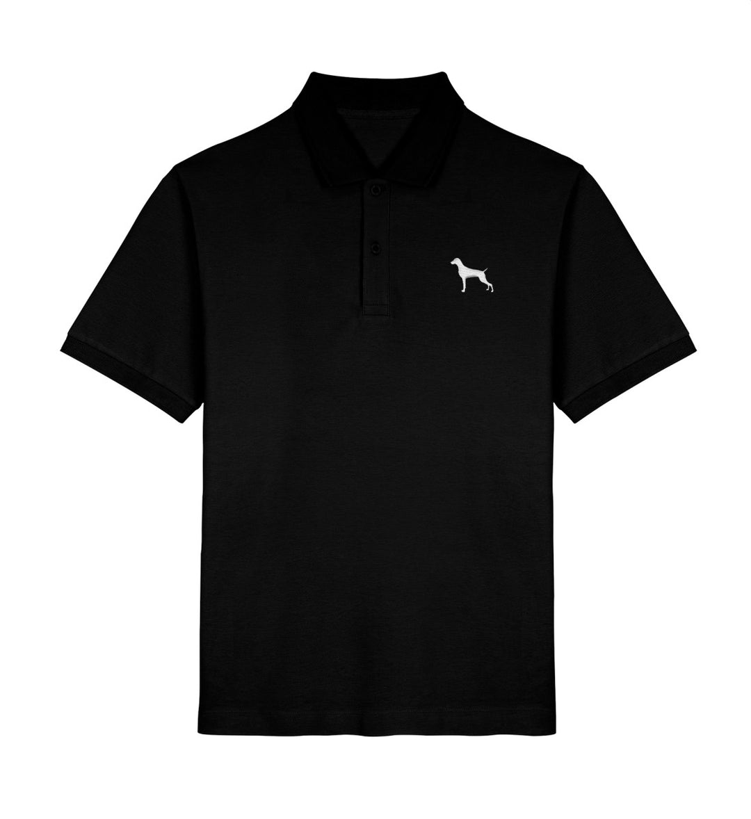 Weimaraner, ASMUND, Bio Poloshirt, Jagdhund, Poloshirt Stick, Mein Jagdhund Club, Made in Germany, FairWear, Geschenkidee, Hundeliebe, Outdoorwear, Hundeführer, Jagdmode, Silhouettenstick, Jagdoutfit
-Black-16