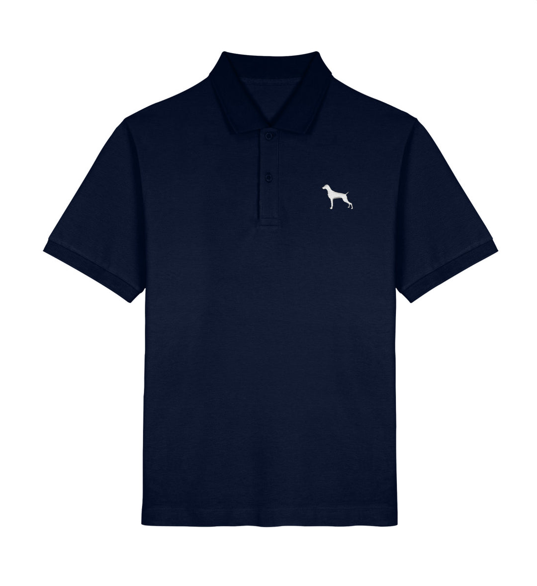 Weimaraner, ASMUND, Bio Poloshirt, Jagdhund, Poloshirt Stick, Mein Jagdhund Club, Made in Germany, FairWear, Geschenkidee, Hundeliebe, Outdoorwear, Hundeführer, Jagdmode, Silhouettenstick, Jagdoutfit
-French Navy-6959